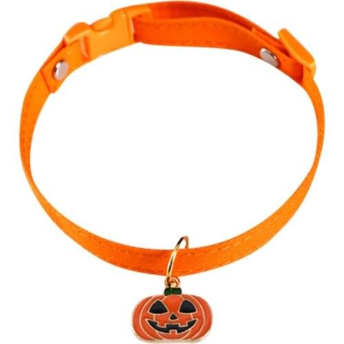4PCS Cute Cats Bell Collar For Small Dog Halloween Collar Teddy Bomei Dog Funny Pumpkin Pendant Collars Leads Cat Accessories