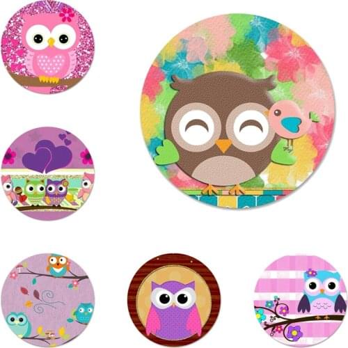 58mm Cute Owl Hearts Lover Christmas Brooch Pin Cosplay Badge Accessories For Clothes Backpack Decoration Gift