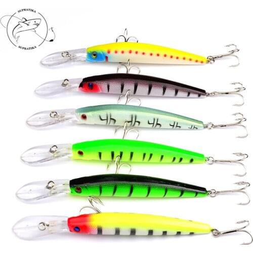 6Pcs/Lot Professional Minnow Fishing Lures 14.5cm/14.7g Floating Stripe Artificial Hard Bait Carp Fishion Wobblers
