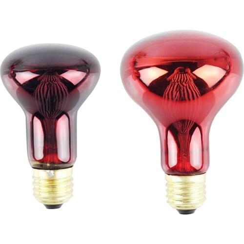 60W / 100W E27 Pet Heating Lamp Infrared Ceramic Emitter Heat Light Bulb Pet Brooder Reptile Lamp 220-240V LED Red Reptile Night