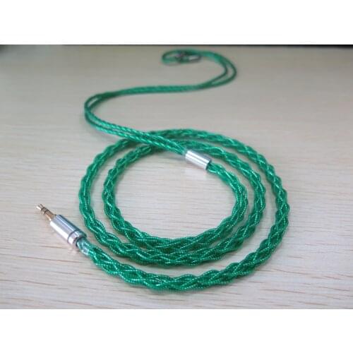 F73(8) 8-Strand Braided 6N OCC Copper Twisted Around Silver-Plated Foil Wire Upgrade Finished Earphone Cable 3.5mm to 0.78mm