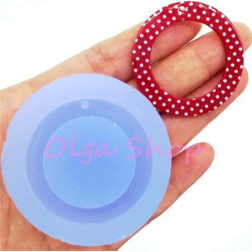 BYL297 39.2mm Donut-Shaped Earrings Necklace Silicone Mold Resin Art Craft Jewelry Pendant Making Fondant Cake Decoration DIY