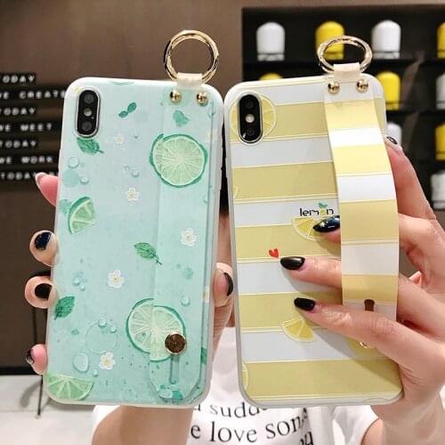 Wrist Strap Phone Case For iphone X Xs XR 6 6S 7 8 plus 11 12 Pro Max 12mini Soft TPU Case Cover For iphone Xs max Fundas Coque