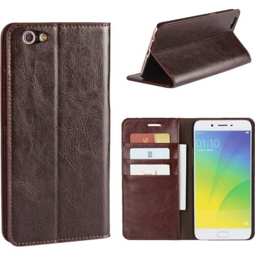 Oppo R9s Plus Case 6.0" 100% Natural Genuine Leather Skin Phone Case On For Oppo R9s+ R9s Plus CPH1611 Flip Wallet Book Cover