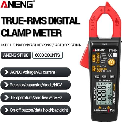 ANENG ST190 Clamp Meter 6000 Counts True RMS Digital Professional Multimeter AC Current Clamp Tester Meters Voltmeter Auto Range
