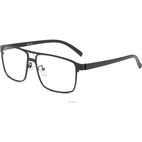 Leisure Business metal double frame glasses square flat lens hinge mens quality glasses for man transparent