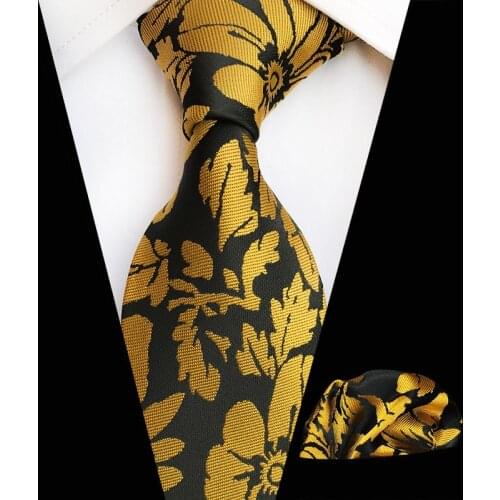 New Hot Jacquard Vine Flower Mens Tie Square Towel Set Business Casual Mens Suit Tie Accessories Mens Formal Dress Tie 2 Sets