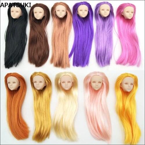 Soft Plastic Practice Makeup Doll Head For 11.5" Dollhouse Head For 1/6 BJD Doll Practicing Makeup Head Without Eye For Kids Toy