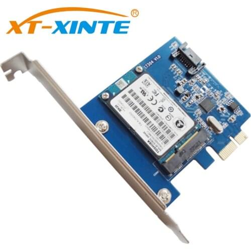 XT-XINTE PCI-E Expansion Card PCI-Express SATA 3.0 + mSATA 3.0 Adapter Card LT304 High-Speed Transmission Desktop Dedicated SSD