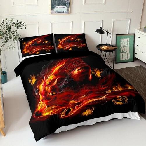 Fanaijia Luxury Wolf Bedding Set Queen Size 3d Print Duvet Cover and Pillowcase Bedroom King Size Comforter Set