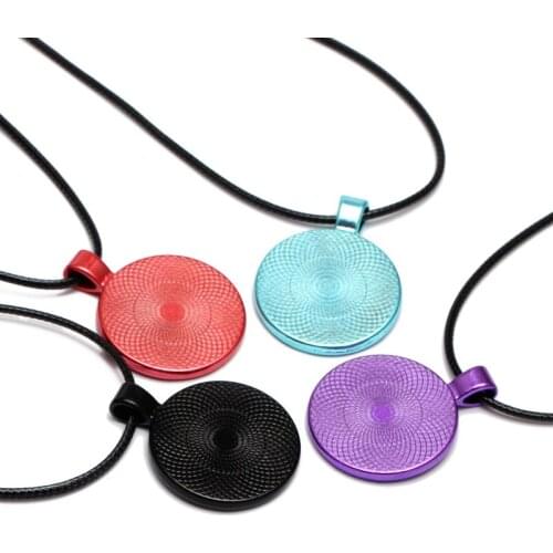 REGELIN 10pcs 25mm Colorful Necklace Pendant Setting Cabochon Cameo Base Tray Bezel Blank Cabochons base Fit DIY Jewelry Making