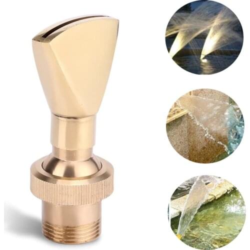 1/2 " 3/4" 1 "1.5" Fan-shaped Brass Fountain Nozzle Outdoor Waterfall Garden Pool Nozzle Submersible Pump