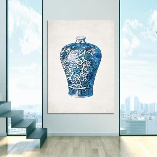 Blue ginger jar prints, Chinese style French vase prints, Chinese vase prints, oriental prints, porcelain art posters