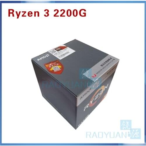 AMD Ryzen 3 2200G R3 2200G CPU Processor with Radeon Vega 8 Graphics 4Core 4Threads Socket AM4 3.5GHz TDP 65W YD2200C5FBBOX