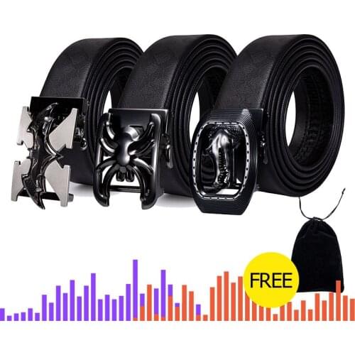 Famous Brand Men Belt Genuine Leather Metal Automatic Buckle Belt Mens Business Black Cowhide Strap Ceinture Homme DiBanGu