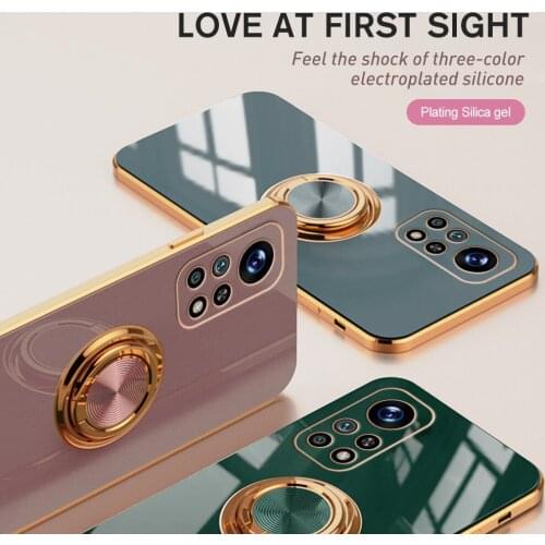 Luxury Plating Silicone Finger Ring Holder Case For Xiaomi 10T pro 10 lite Ultra 10lite mi 10 pro Soft Cover Shell Coque Fundas