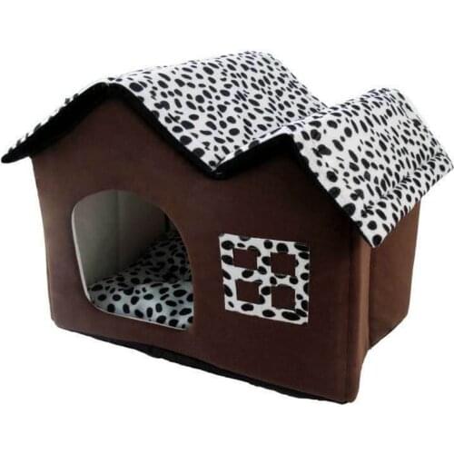 Pet Dog Removable Cover House Brown Mechnical Wash Beds for Small Large Dogs Cats Sleeping DB718