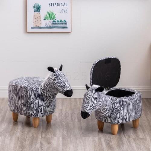 Creative Deer Changing Shoes Stool For Household Door Can Sit On Shoes Stool Solid Wood Foot Storage Low Stool Cartoon Stool