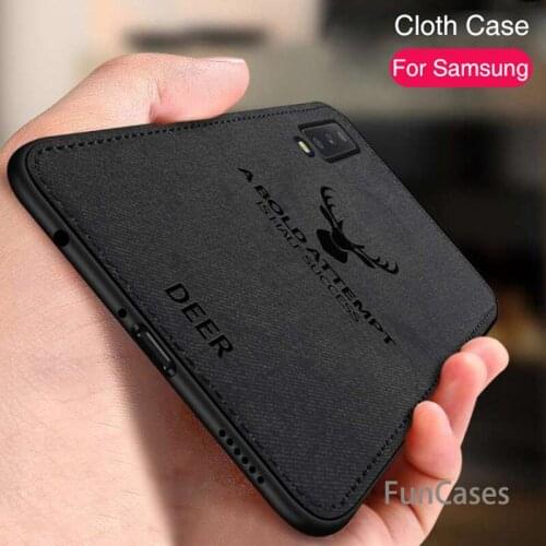 Cloth Fabric Deer Phone Cases For Samsung A7 2018 A6 A8 J6 J4 Plus J8 2018 J7 J5 J3 Pro Grand Prime 2017 Soft Silicone Back Case