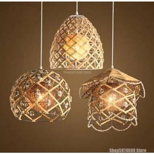 Southeast Asia Hemp Rope Iron Art Led Pendant Light Industrial Decoration Restaurant Bar Light Living Room Kitchen Hanging Lamps