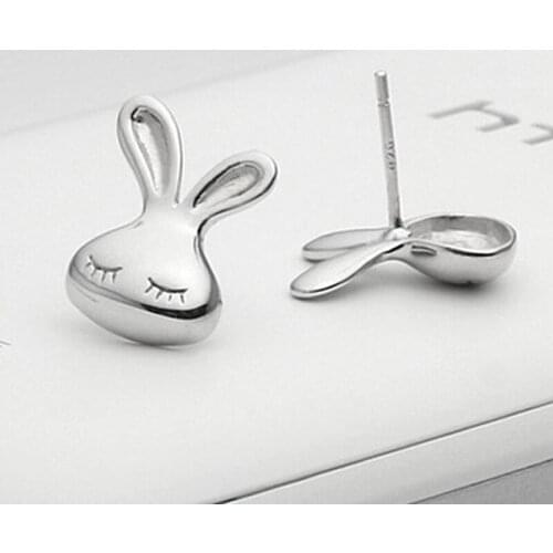Popular Hot 925 Sterling Silver Stud Earrings Girl Party Jewelry Cute Rabbit Earring Women Different Occasion Accessories KOFSAC