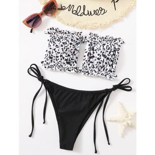 2021 Women Micro Bikini Set Push Up Swimwear Bandeau Bandage Bikini Set Push-up Brazilian Swimsuit Beachwear Brazilian Biquini