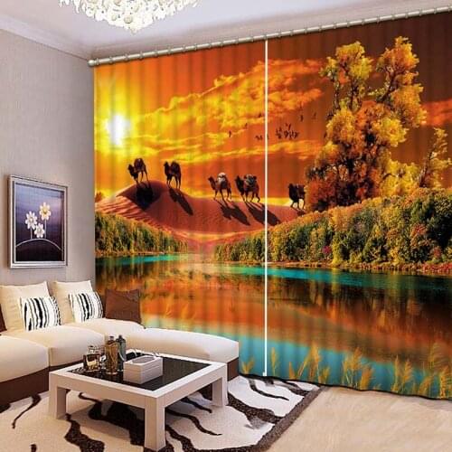 3D Luxury Blackout Curtains Modern Lifelike 3D Window Curtains Bedroom Living Room Drapes Cortinas De Sala CL-102