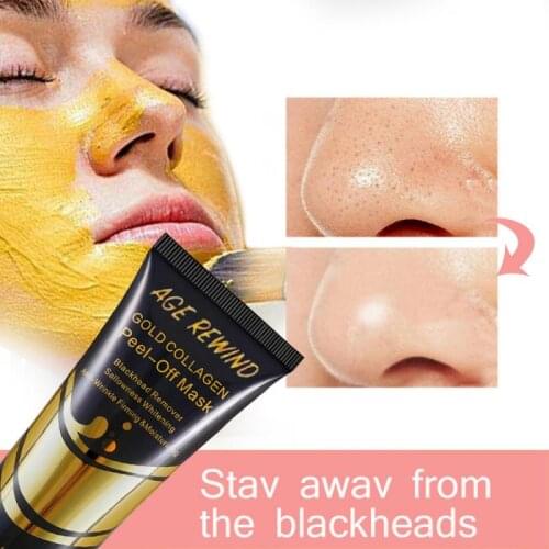 60g 24K Gold Collagen Mask Blackhead Remover Anti Wrinkle Lifting Firming Peel Off Mask Facial Deep Cleansing Tear Off Mask TSLM
