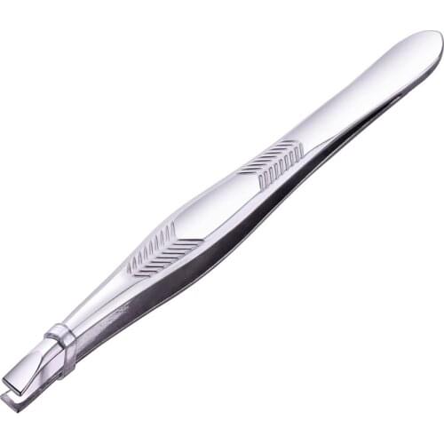 600PCS Stainless Steel Slanted Eyebrow Plucking Eyebrow Tweezers Hair Removal Slant Tip Personal Makeup M0216X