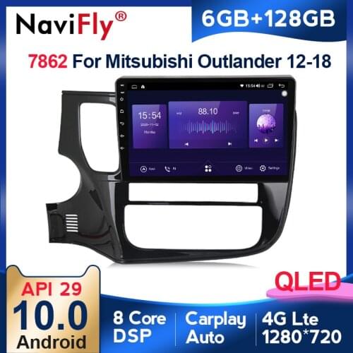 6GB+128GB QLED 1280*720 Android10.0 GPS Car Radio player Multimedia For Mitsubishi Outlander 3 2012 - 2018 DSP 4GLTE carpaly BT5