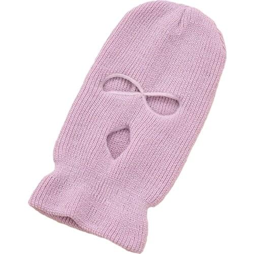 Balaclava 3 Hole Full Face Mask Cap Quality Knitting Face Shield Outdoor Riding Ski Mountaineering Head Cover For Adults Winter