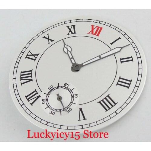 White 38.9mm Watch Dial + Watch Hands Fit for ETA 6498 Hand Winding Movement