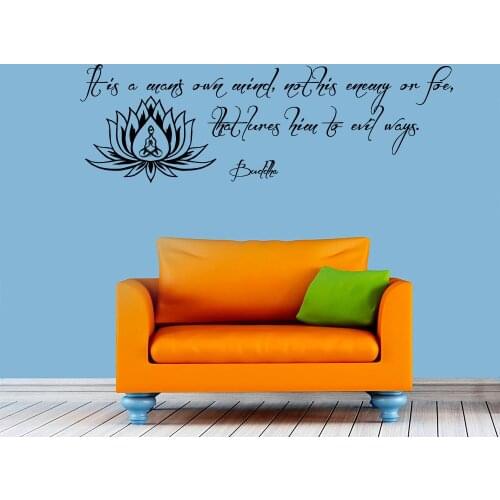 Buddha Wall Sticker Lotus Decoration Sayings Home Decor Self Adhesive Wallpaper Living Room Bedroom Wall Art Decals