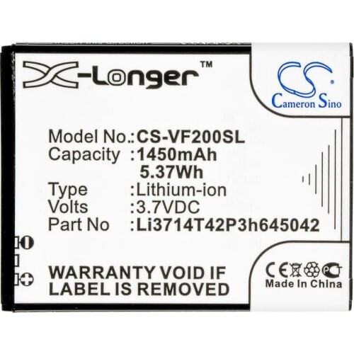 Cameron sino 1450mah battery for VODAFONE Smart First 7 VFD 200 Li3714T42P3h645042 Mobile, SmartPhone Battery