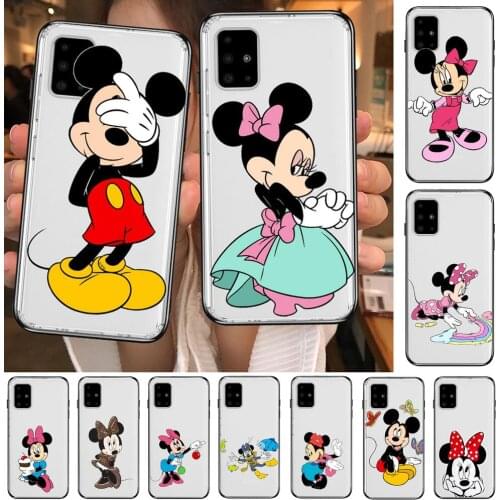 Rainbow Minnie Mouse Anime Style Transparent Phone Case Hull For Samsung Galaxy A50 A51 A20 A71 A70 A40 A30 A31 80 E 5G S Shell