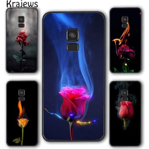 Krajews Burning Love Rose Phone Case Cover For Samsung Galaxy S5 S6 S7 edge S8 S9 S10 E lite S20 plus ultra Note funda