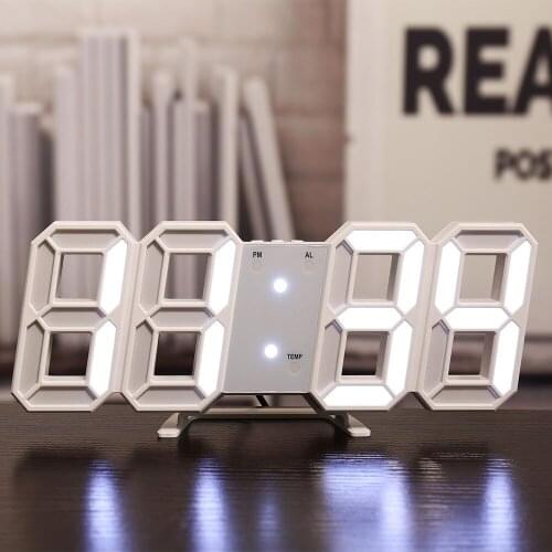 Digital Alarm Clock Wall Electronic USB Adjustable Brightness Desk 3D Living Room LED Digita Time Night Light Desktop Modern