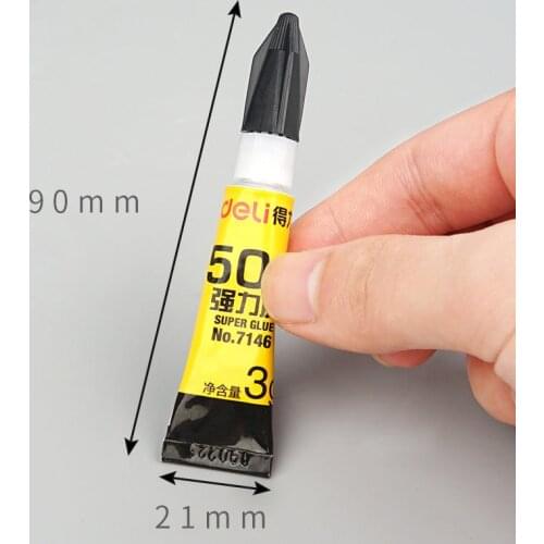 3pc Deli Super Liquid 502 Glue Home Office Supply Instant Fast-drying Glass Metal Leather Rubber Strong Bond Waterproof Adhesive