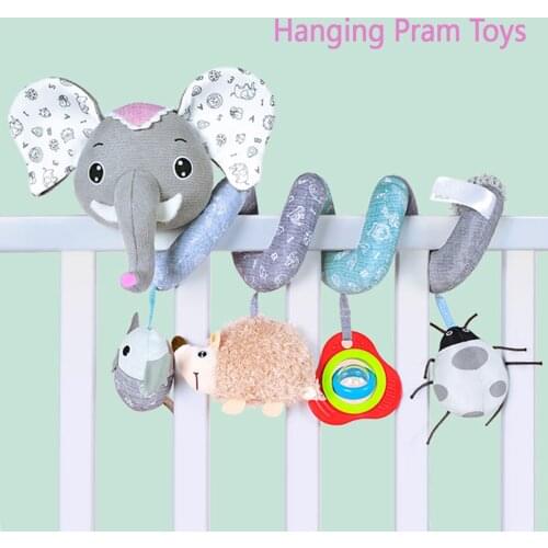 Baby Spiral Hanging Toys Stroller Seat Bed Toys Unisex Baby Pram Pushchair Pendant Elephant Shape Sensory Toy Educational Gift