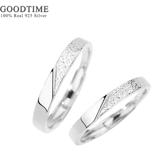 Fashion Couple Ring Pure 100% 925 Sterling Silver Gypsophila Frosted Anniversary Gift For Women Men Jewelry