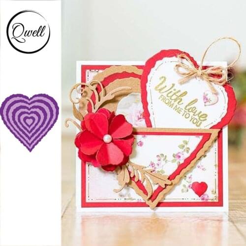 QWELL Torn Edge Heart Frame Metal Cutting Dies for Scrapbooking and Card Making Paper Embossing Craft New 2019 die cuts