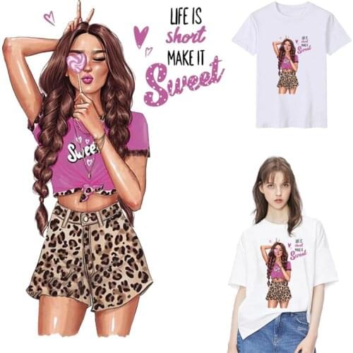 Queen Girl Iron On Transfer Applique Patch Stickers DIY Heat Transfer Patches For Clothes Stripes Parch Patch Woman Clothes