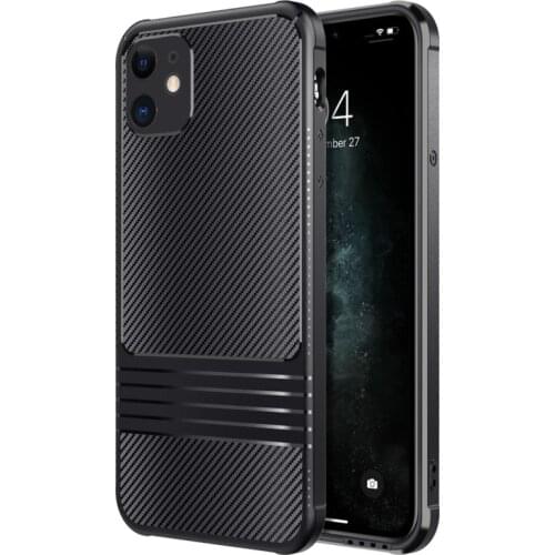 For IPhone 12 Mini phone Case 11 Pro Max Air Bag Carbon Fiber Solid color silica gel Simplicity