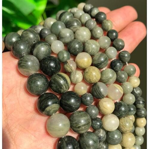 Wholesale Natural Green Quartz Stone 6 8 10 12mm Round Loose Beads for Jewelry Making DIY Bracelet Necklace Crystal Perles 15