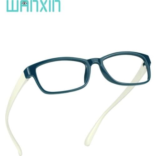 WANXIN Plastic Blue Light Blocking Glasses,Rectangle Computer Reading Glasses,Clear Lens