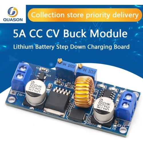CC/CV 5A Lithium Charger Board XL4015 Adjustable 6-38V To 1.25-36V DC Step Down Power Supply Buck Module