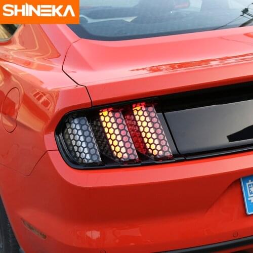 SHINEKA Car Exterior Accessories Rear Tail light Lamp Honeycomb Cover Decoration Stickers For Ford Mustang 2015+ Car Styling