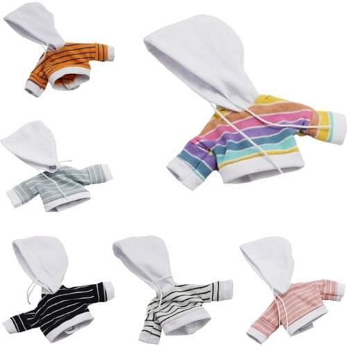 A Cute Jacket with a Hat Toy Clothes for OB11,Obitsu11,Ymy,DOD BJD Dolls and 1/12 BJD Dolls Striped Clothes Accessories