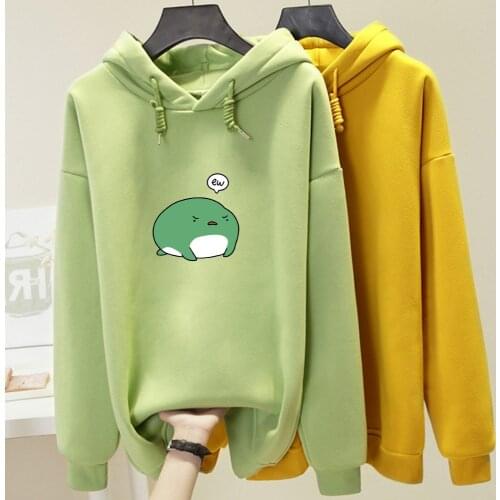 Unisex Frog Sweatshirt Oversized Harajuku Cool Hoodie for Women Funny Hipster Streetwear Feminine Itself Clothing Kawaii Clothes