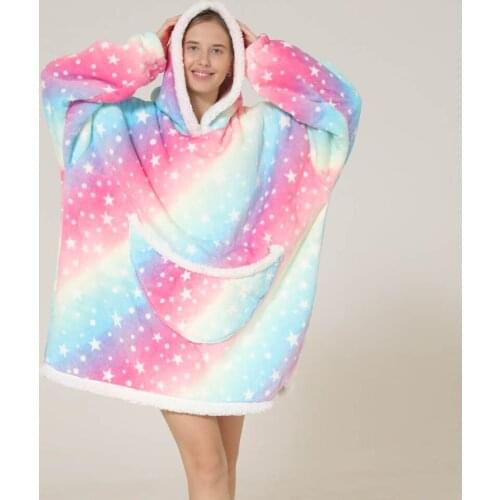 Oversized Hoodies for Girls Boys Clothing Winter Warm Fleece One Piece Sweatshirts Family Matching Outfits Hood Pullover